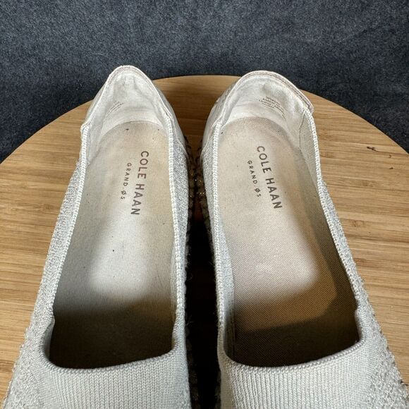 Cole Haan Cloudfeel Stitchlite Espadrille Flats Slip On Womens 9B Knit Beige - Picture 7 of 8